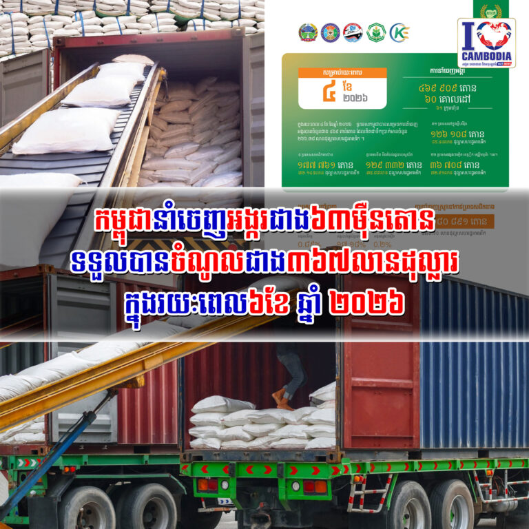 កម្ពុជានាំចេញអង្ករជាង_៦៣ម៉ឺន_តោន_ទទួលបានចំណូល_ជាង_៣៦៧លានដុល្លារ